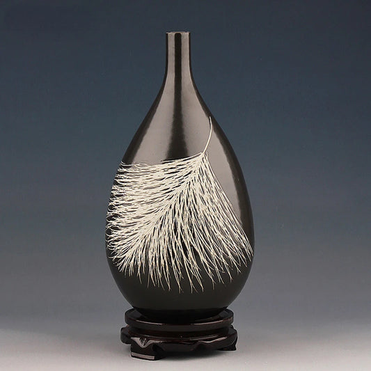 Modern Chinese Angel Feather Water Drop Vase