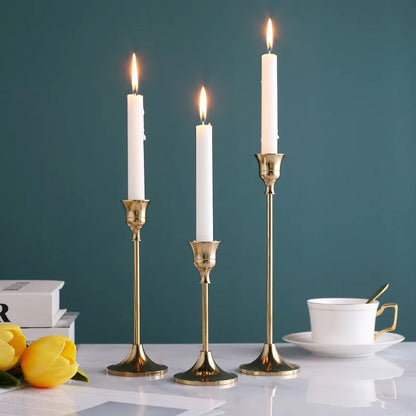 3-Piece European Metal Candle Holder Set