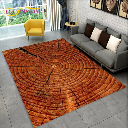 3D Wood Grain Retro Area Rug Large, Carpet Rug for Living Room, Kids Bedroom, Sofa, Decor