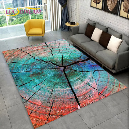 3D Wood Grain Retro Area Rug Large, Carpet Rug for Living Room, Kids Bedroom, Sofa, Decor