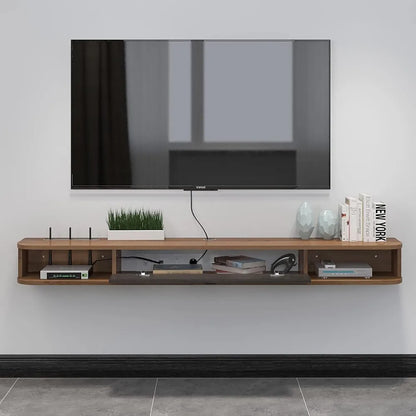 Floating TV Shelf, 55'' Wall Mounted TV Stand Floating TV Console Media Entertainment Under Shelf for Bedroom Livingroom