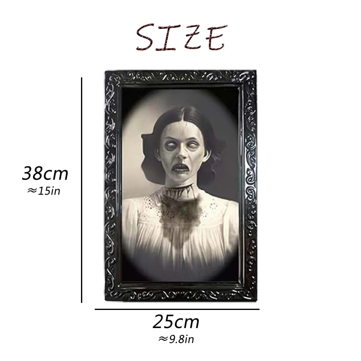 Halloween Moving Picture Frame 3D Changing Face Decorations Halloween Party Scary Portrait Wall Props for Home Outside