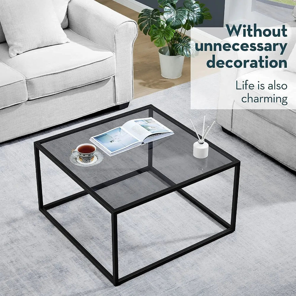 2024 New Square Glass Coffee Table