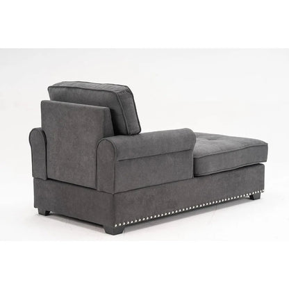 Chaise Sofa Bed in Gray 59" Bed Bench, Chair Bed, Chaise Lounge for Offices and Living Spaces