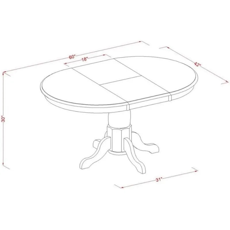 East West Furniture PORT7-SBR-C 7 Piece Dining Table Set Consist of an Oval Dining Room Table with Butterfly Leaf