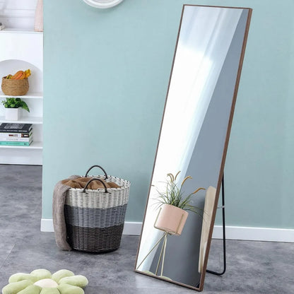 Full-Length Mirror with Stand Solid Wood Frame