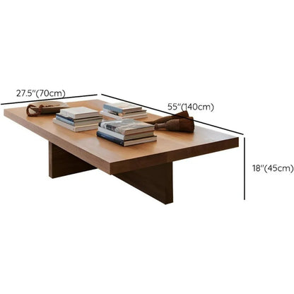 Rustic Solid Wood Coffee Table, Large Rectangular