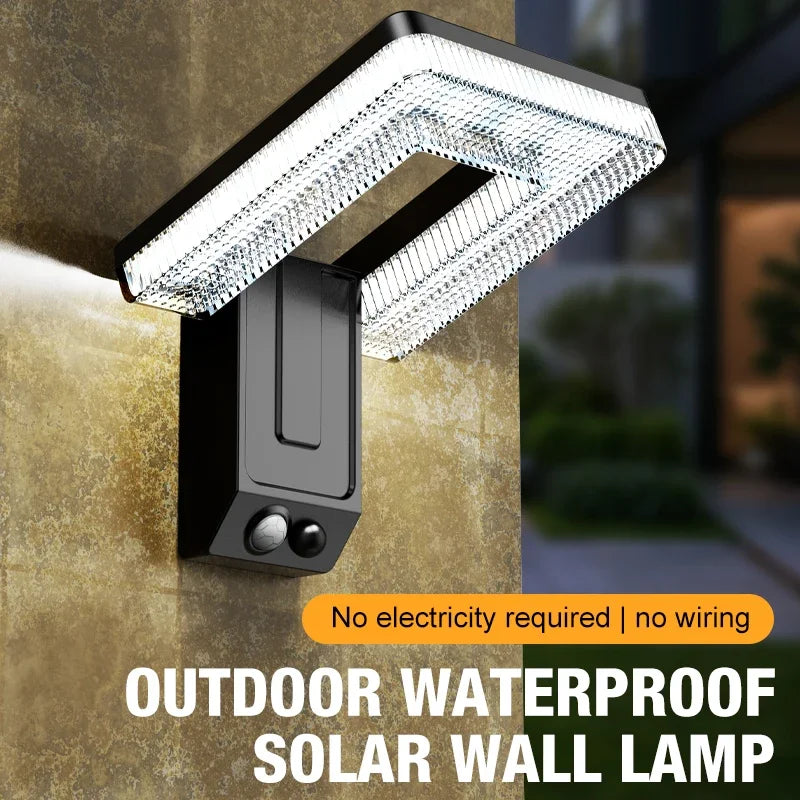 LED Intelligent Human Body Sensing Solar Wall Lamp Simple Courtyard Decoration Lighting Outdoor Waterproof Garden Street Lamp