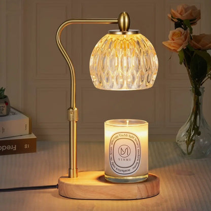 Adjustable Bedside Lamp with Candle Warmer