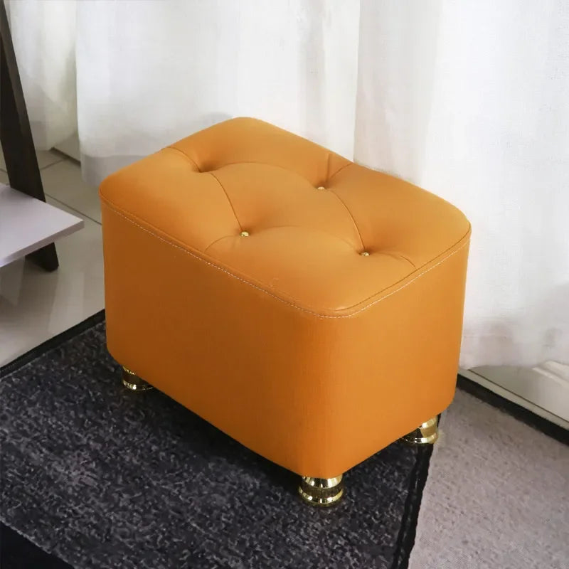 Nordic Tech Cloth Stool Household Coffee Table Stool Solid Wood Low Shoe Changing Stools Living Room Sofa Stools Square Ottomans