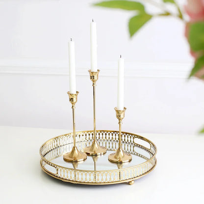 3-Piece European Metal Candle Holder Set