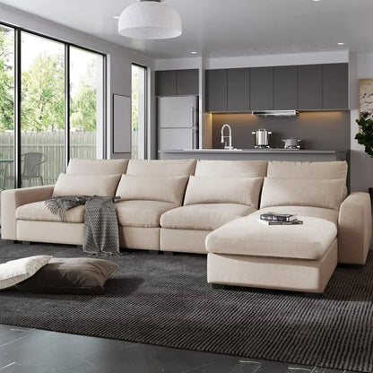 Living Room Furniture Set, Feather Filled Sectional, Modular Oversized Sofas, Sofa Set Living Room Furniture