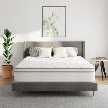 10 inch Twin Mattress, Hybrid Mattress Twin Size with Comfortable Foam & Individually Pocket Spring, Twin Size Mattress in a Box