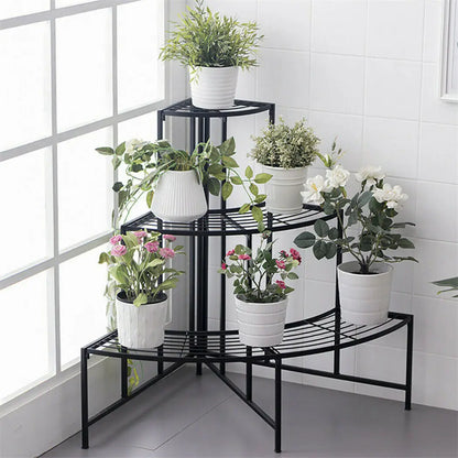 3 Tier Ladder Corner Plant Shelves Garden Flower Display Rack Shelf