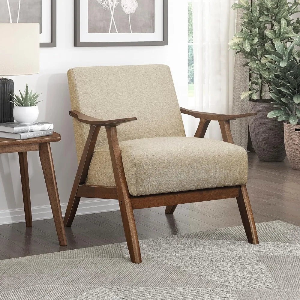 id-Century Modern Accent Chair Walnut Frame