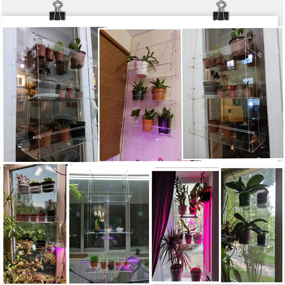 Modern Decorative Plant Rack Stand Plants Succulent Shelf Acrylic Multi-Layer Garden Flower Stand For Window Living Room Bedroom