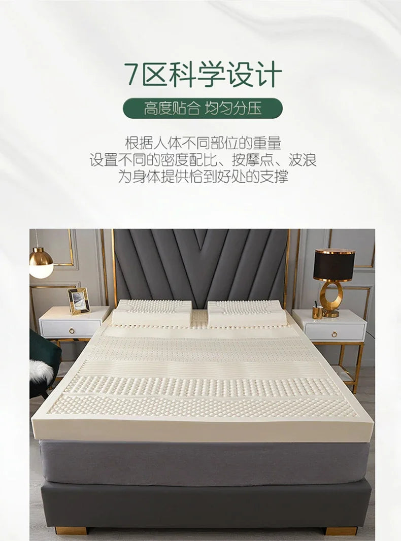 Thailand Natural 100% Latex Mattress Wholesale Student home hotel luxury top Tatami Mat Royal Gift Latex Mats With Cover