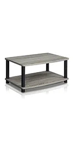 Large Entertainment Stand for TV Up to 55 Inch, French Oak Grey/Black