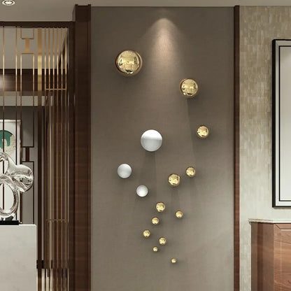 Nordic Resin Ball Wall Decor – Living Room & Commercial Space