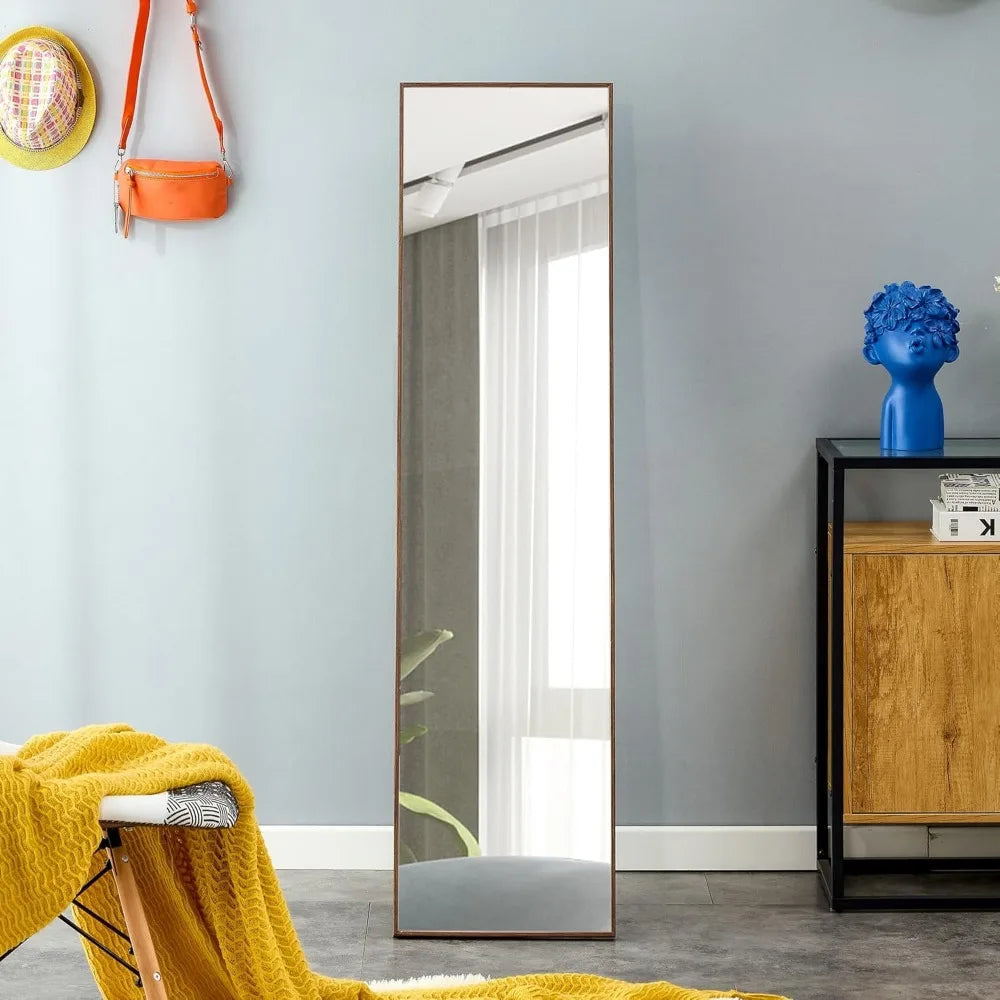 Full-Length Mirror with Stand Solid Wood Frame