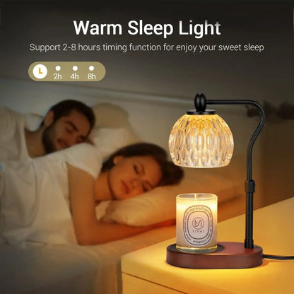 Adjustable Bedside Lamp with Candle Warmer