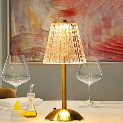 Rechargeable Crystal Diamond Touch Table Lamp