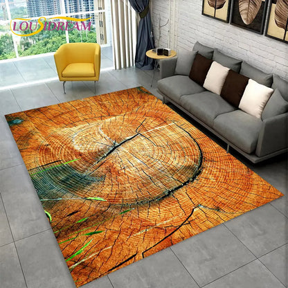 3D Wood Grain Retro Area Rug Large, Carpet Rug for Living Room, Kids Bedroom, Sofa, Decor