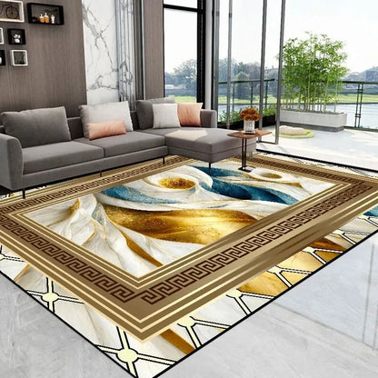 Modern Luxury Golden carpet for living room Abstract Decoration Large Carpets Coffee Table Side Rug Rooms Decor Mat tapis salon