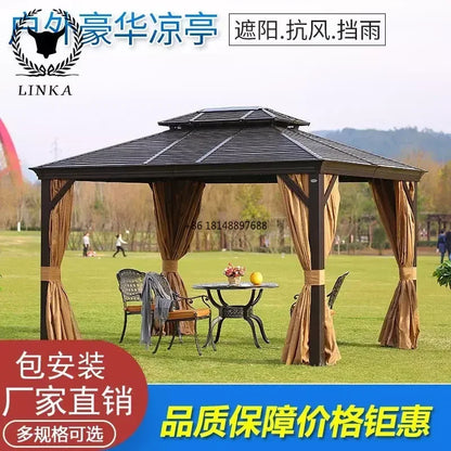 Outdoor leisure shade light pavilion Roman awning aluminum alloy European canopy garden villa courtyard