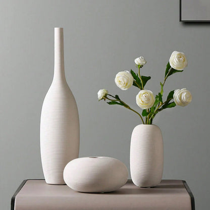 Nordic Style White Ceramic Vase – Home & Desk Décor