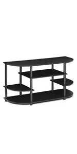 Large Entertainment Stand for TV Up to 55 Inch, French Oak Grey/Black