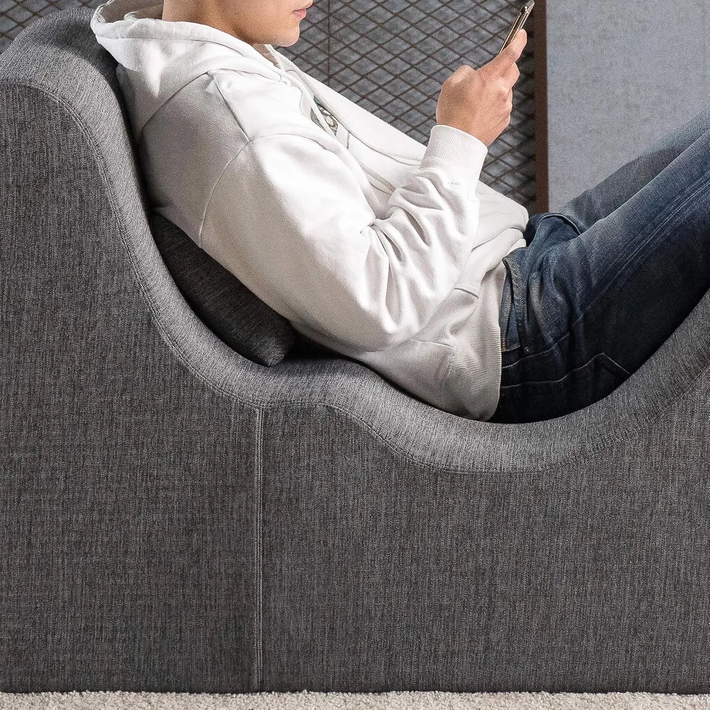 Lotus Chaise Lounges, 59D x 23W x 28.5H in, Dark Grey