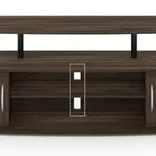 Large Entertainment Stand for TV Up to 55 Inch, French Oak Grey/Black