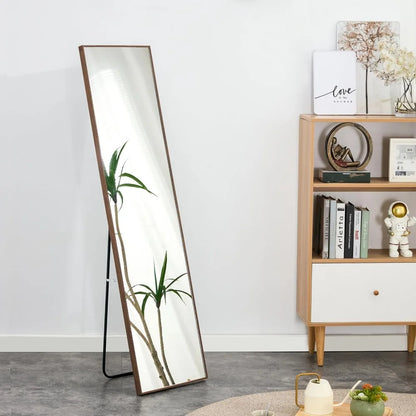 Full-Length Mirror with Stand Solid Wood Frame