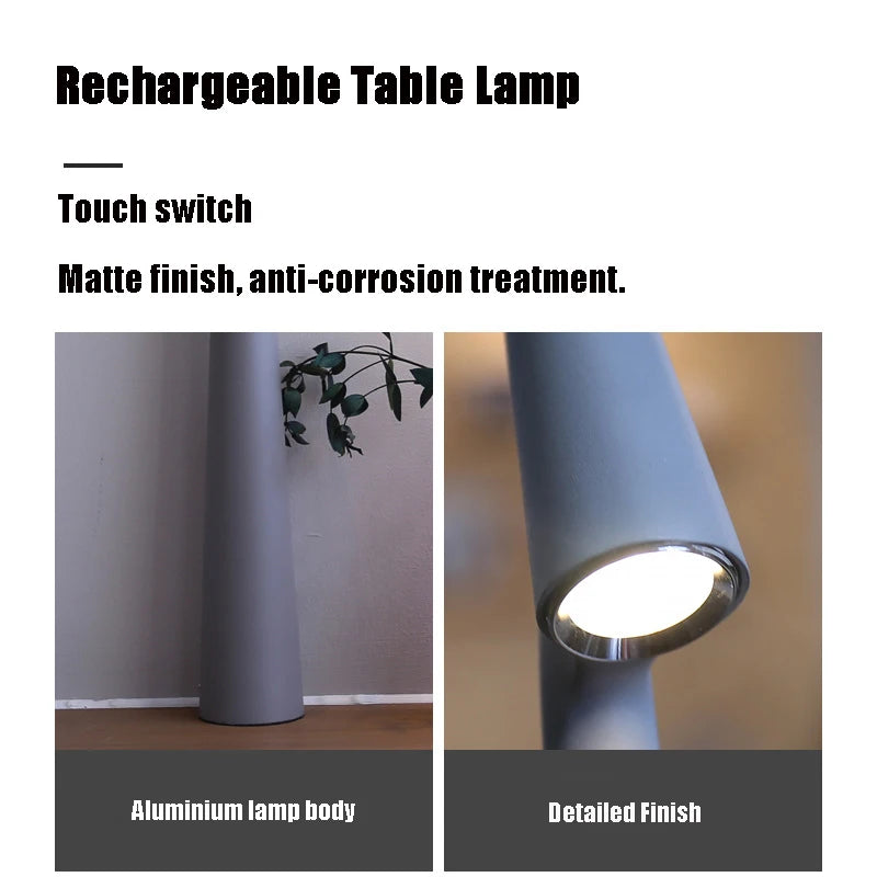 LED Rechargeable Desk Lamp Creative Living Room Study Lamp Top Touch Dimming Atmosphere Desktop Decoration Table Lamp