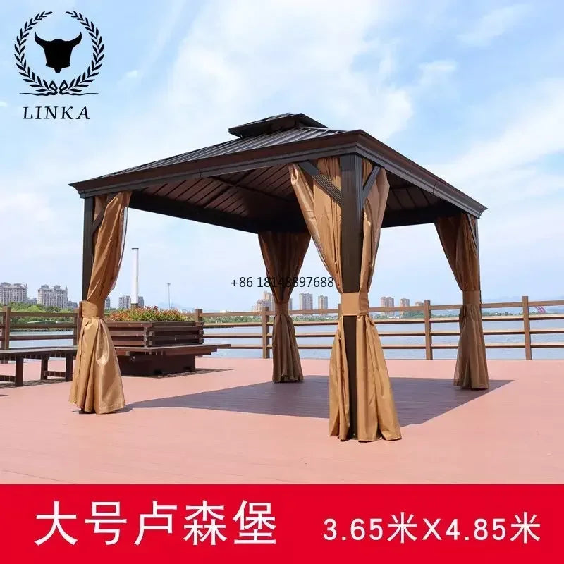 Outdoor leisure shade light pavilion Roman awning aluminum alloy European canopy garden villa courtyard