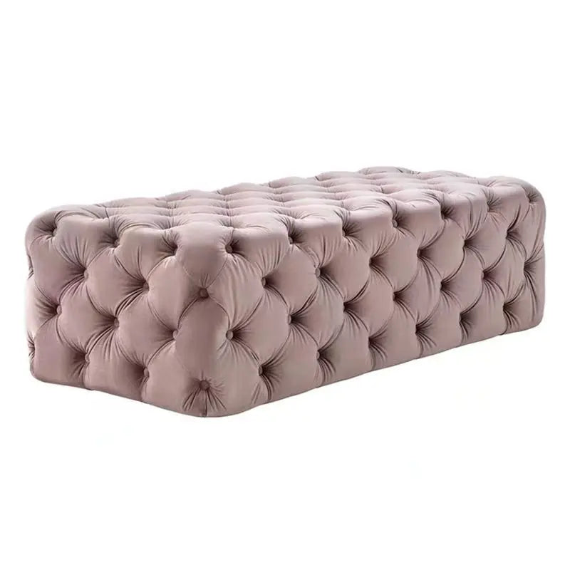 Velvet Sofa Stool Furniture Nordic Button Stool Long Sofa Stool Footrest Puff Seat For T