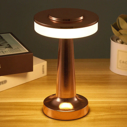 Retro LED Table Lamp - USB Rechargeable, Infinitely Dimmable, Night Light